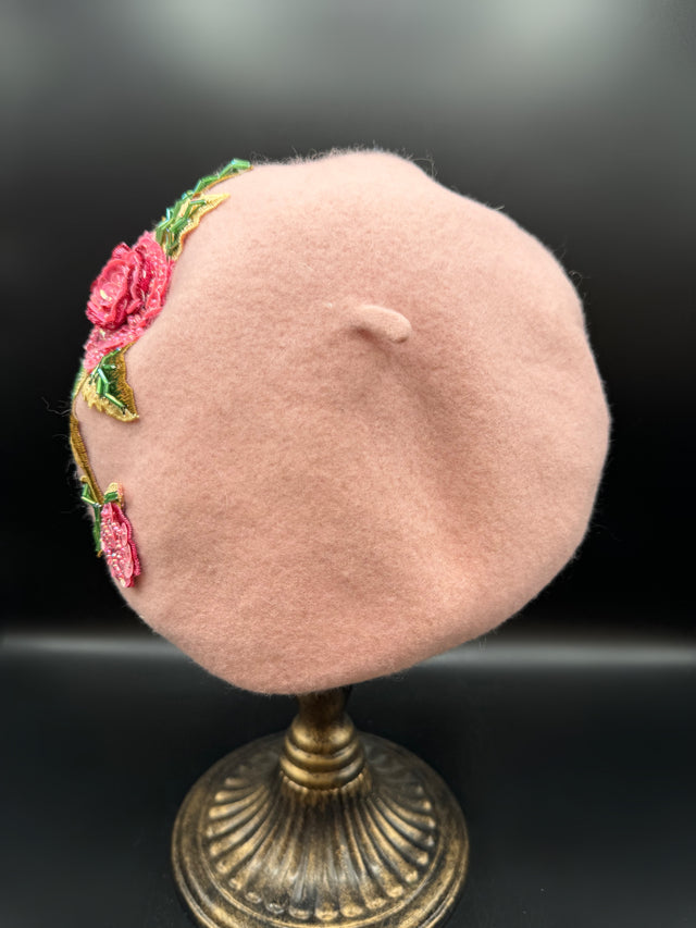 Beaded Floral Beret