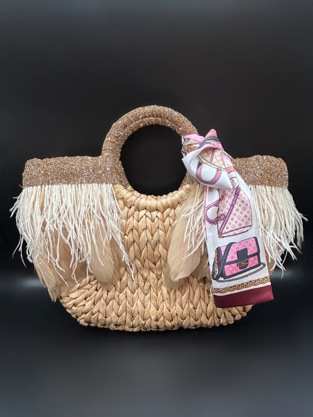 Gold Feather Tote