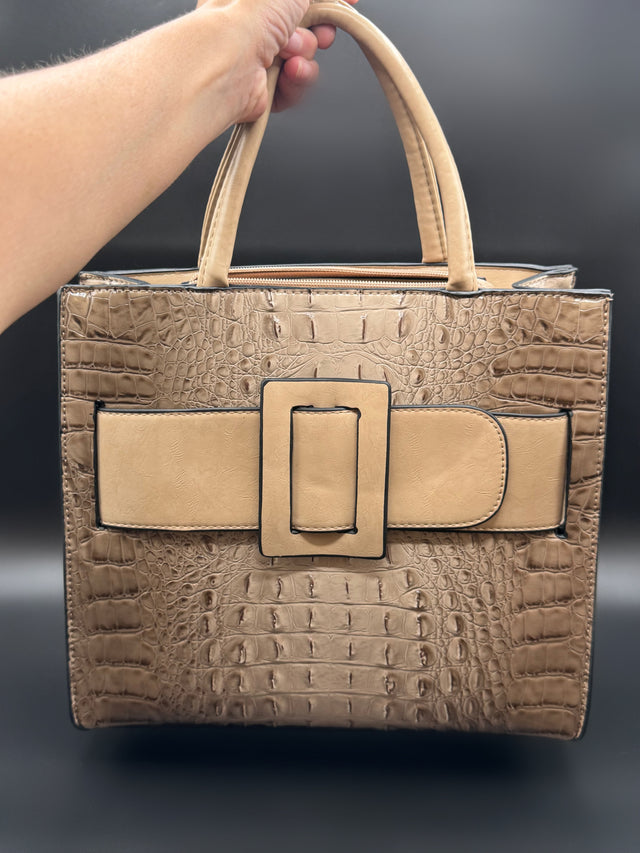 Tan Leather Shoulder Tote