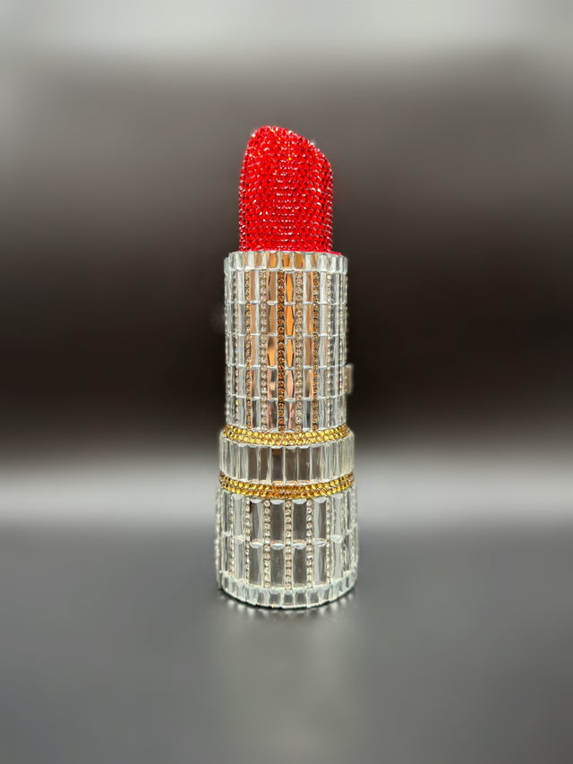 Lipstick Clutch Red and Silver