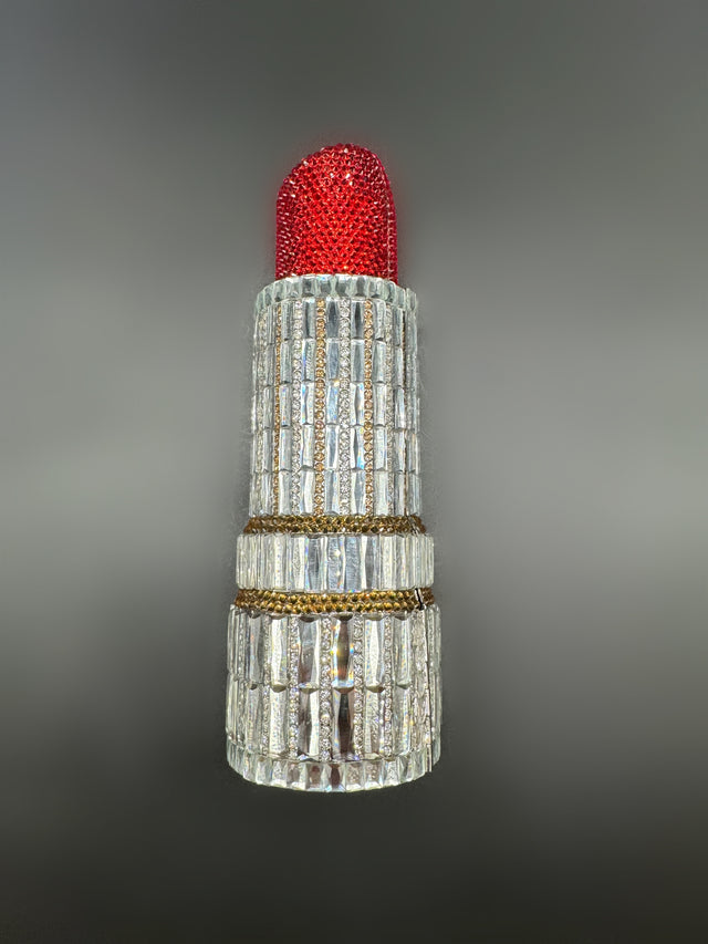 Lipstick Clutch Red and Silver