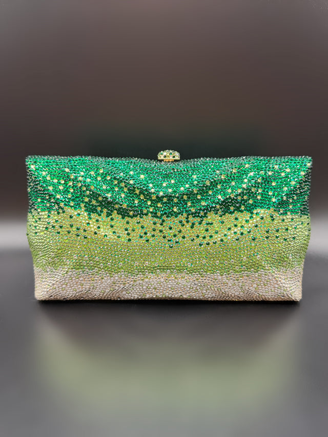 Large Green Crystal Clutch