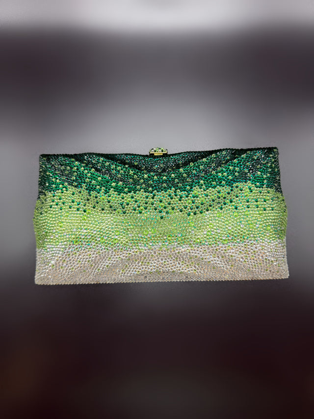 Large Green Crystal Clutch