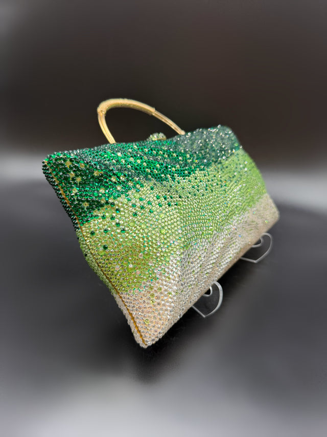 Large Green Crystal Clutch