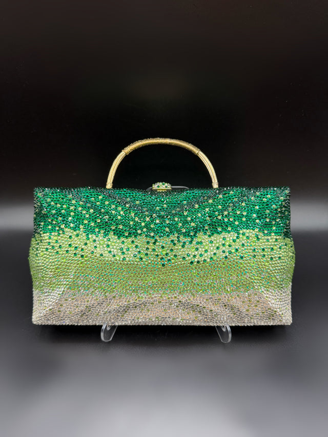 Large Green Crystal Clutch