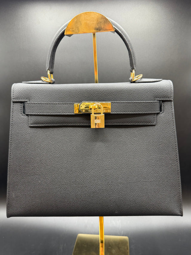 Black Leather Top Handle