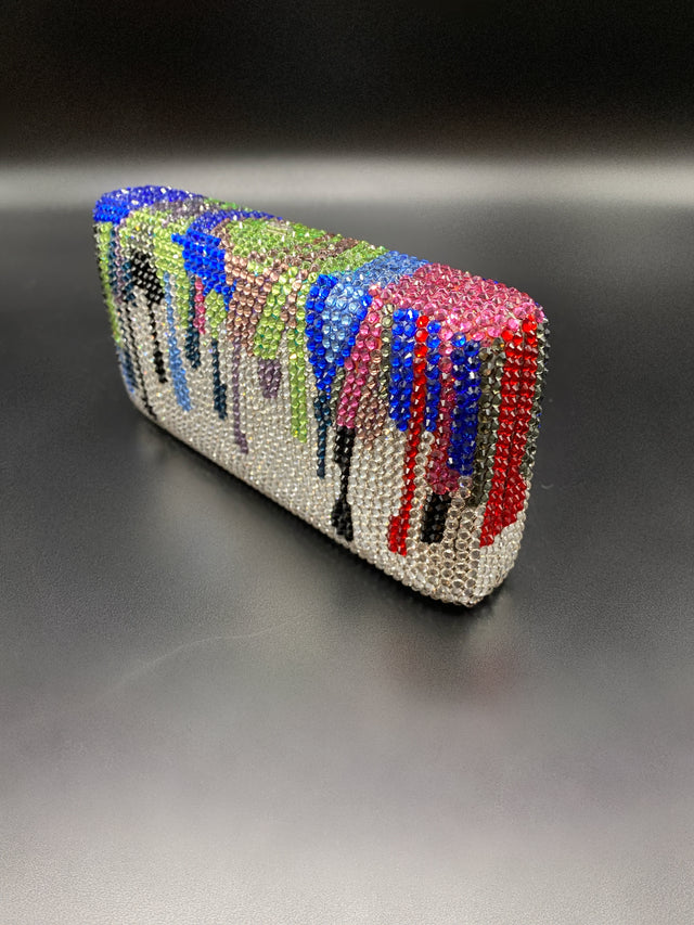 Crystal Clutch Dripping Paint