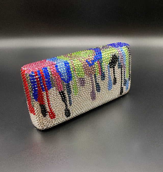 Crystal Clutch Dripping Paint
