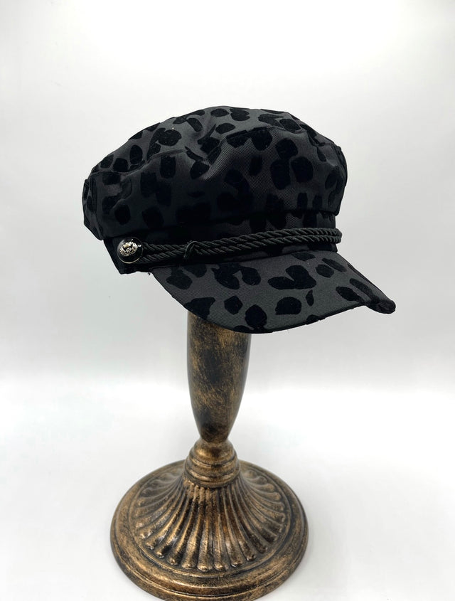 Black on Black Leopard Hat