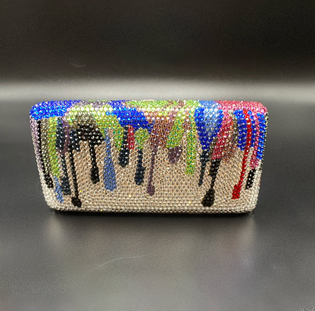 Crystal Clutch Dripping Paint