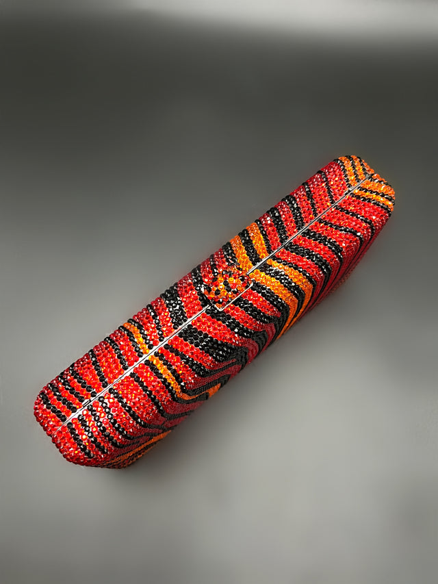 Fiery Zebra Crystal Clutch