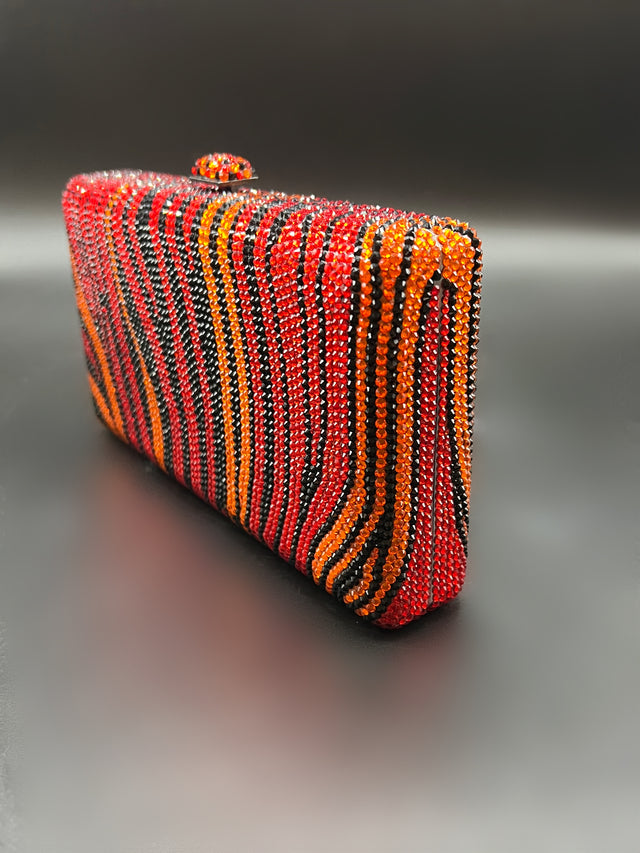 Fiery Zebra Crystal Clutch