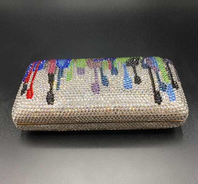 Crystal Clutch Dripping Paint