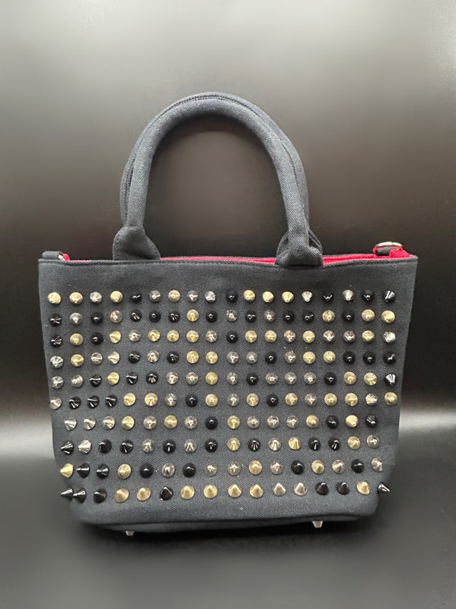 Black Spiked Tote
