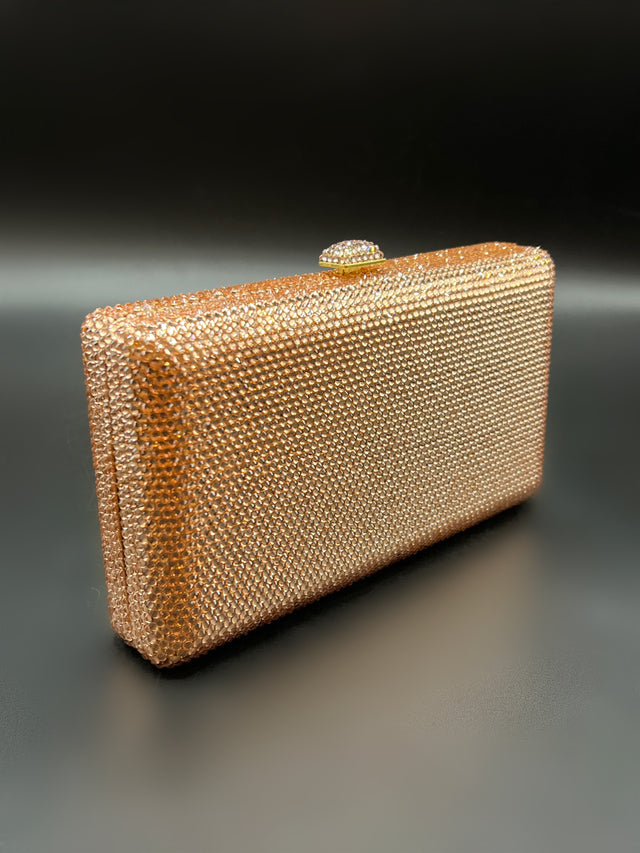 Champagne Gold Crystal Clutch