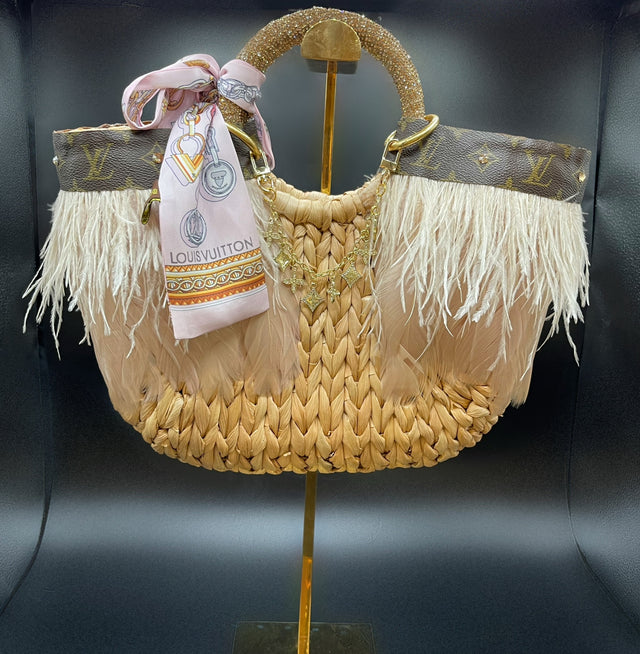 Upcycled feather bag
