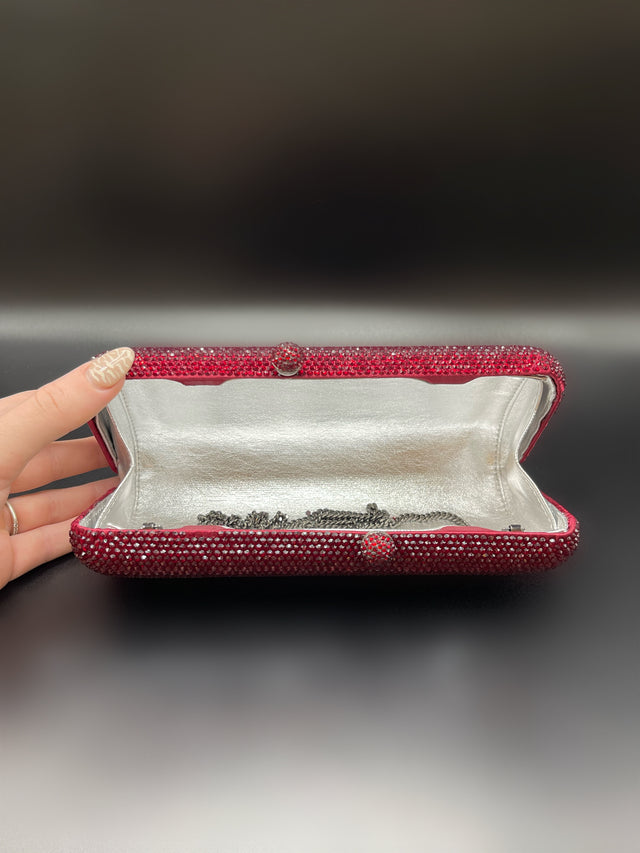 Crystal Clutch Wine Red