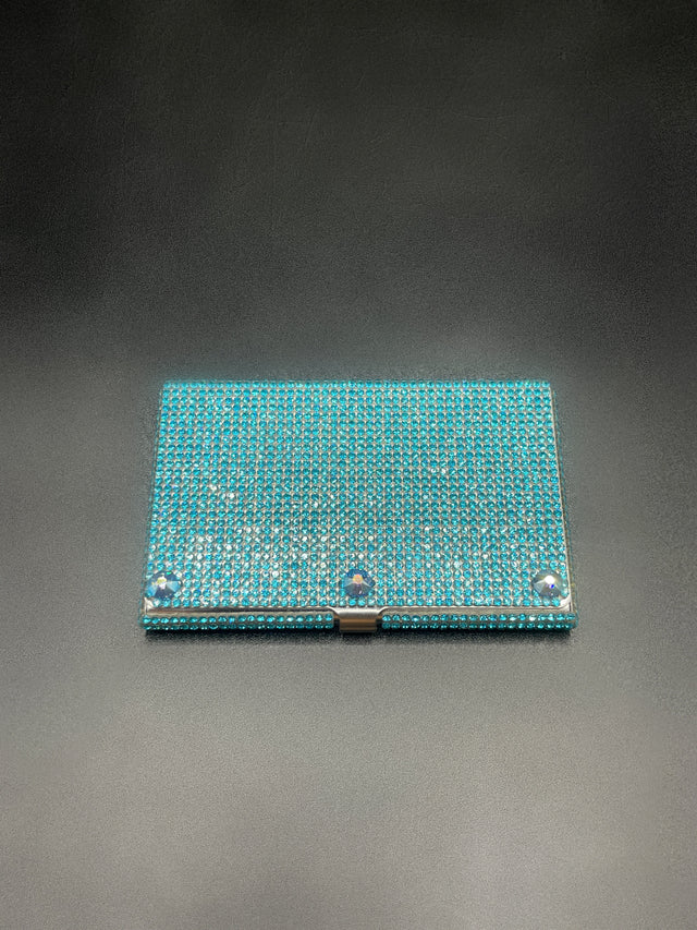 French Blue Card Holder